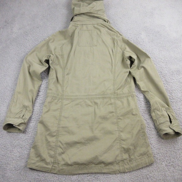 Abercrombie & Fitch Womens Military Jacket size L Packable Hood Green - Picture 7 of 12